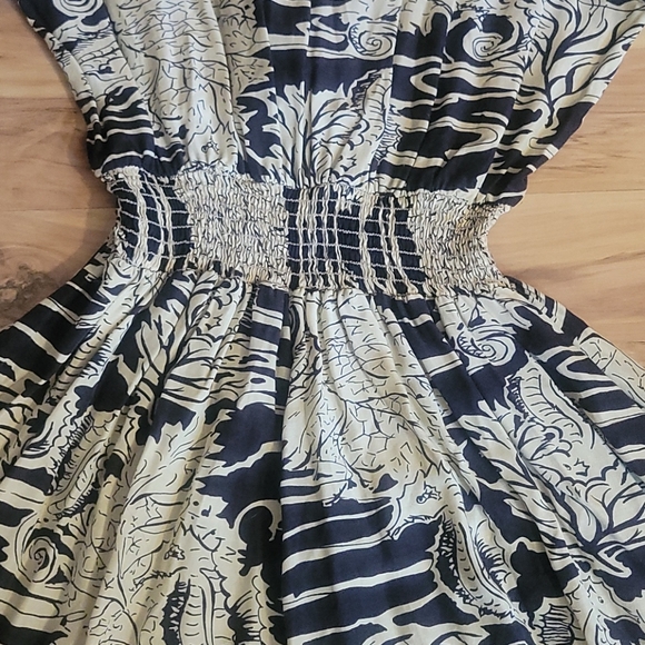 Vintage 80s Seahorse Print Day Dress Warren Z M - Picture 8 of 13